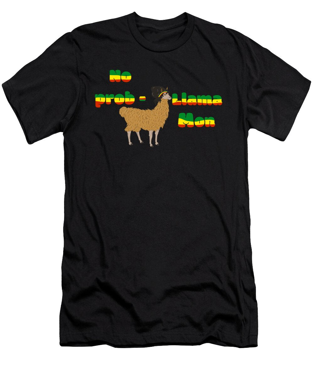 No Prob Llama Mon Funny Reggae Jamaica Rasta Pun Henry B T-Shirt