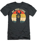 No Probllama Vintage Llama Alpaca Dollyb Trim T-Shirt