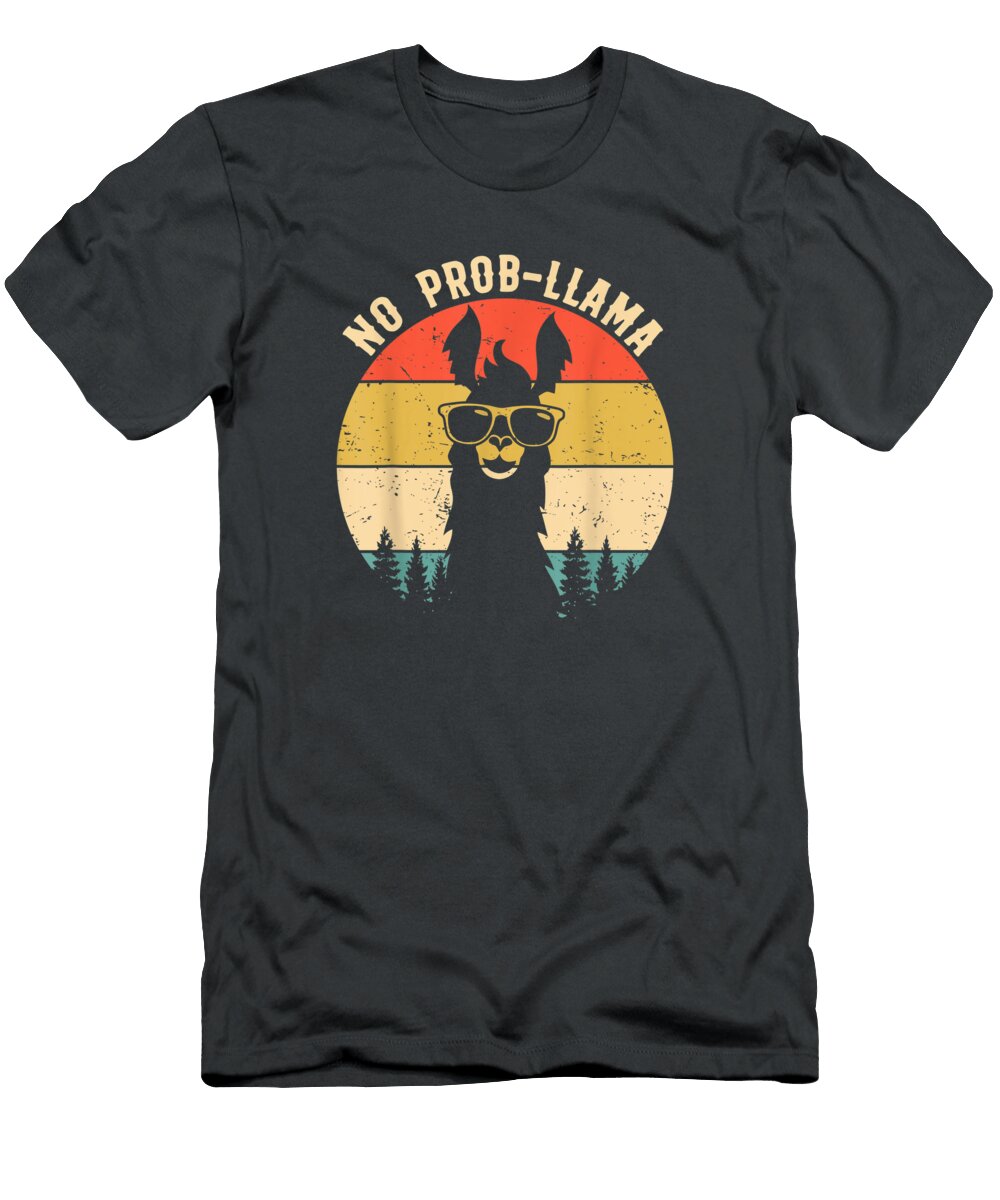 No Probllama Vintage Llama Alpaca Srihar Izarra T-Shirt