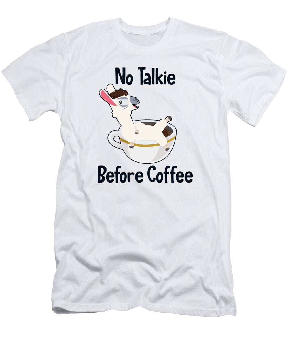 No Talkie Before Coffee Vicuna Guanaco Llama Breeder Alpaca Graphics Lab T-Shirt