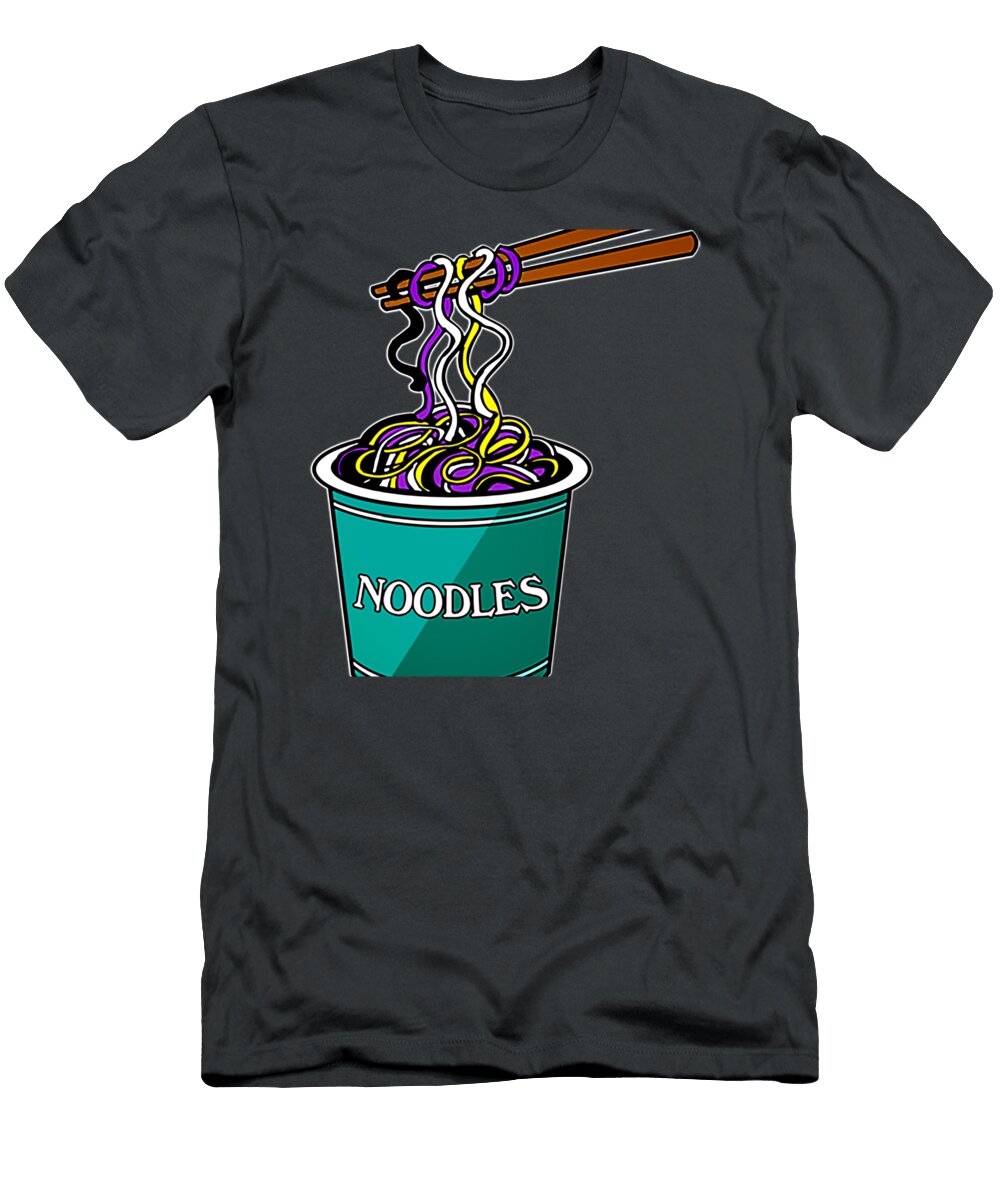 Non Binary Lgbtq Pasta Noodle Cup Pocket Gay Pride Caiee Truly T-Shirt