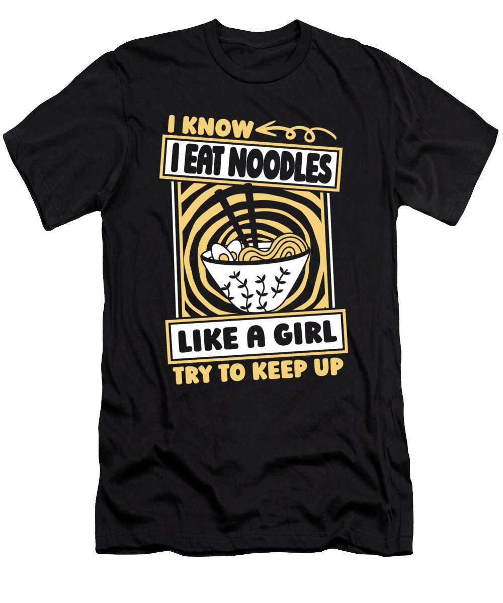 Noodles Humor Japanese Ramen Japan Asian Food Noodles Crazy Squirrel T-Shirt