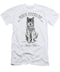 North American Timber Wolf Charcoal on White Background Christopher Holbert T-Shirt