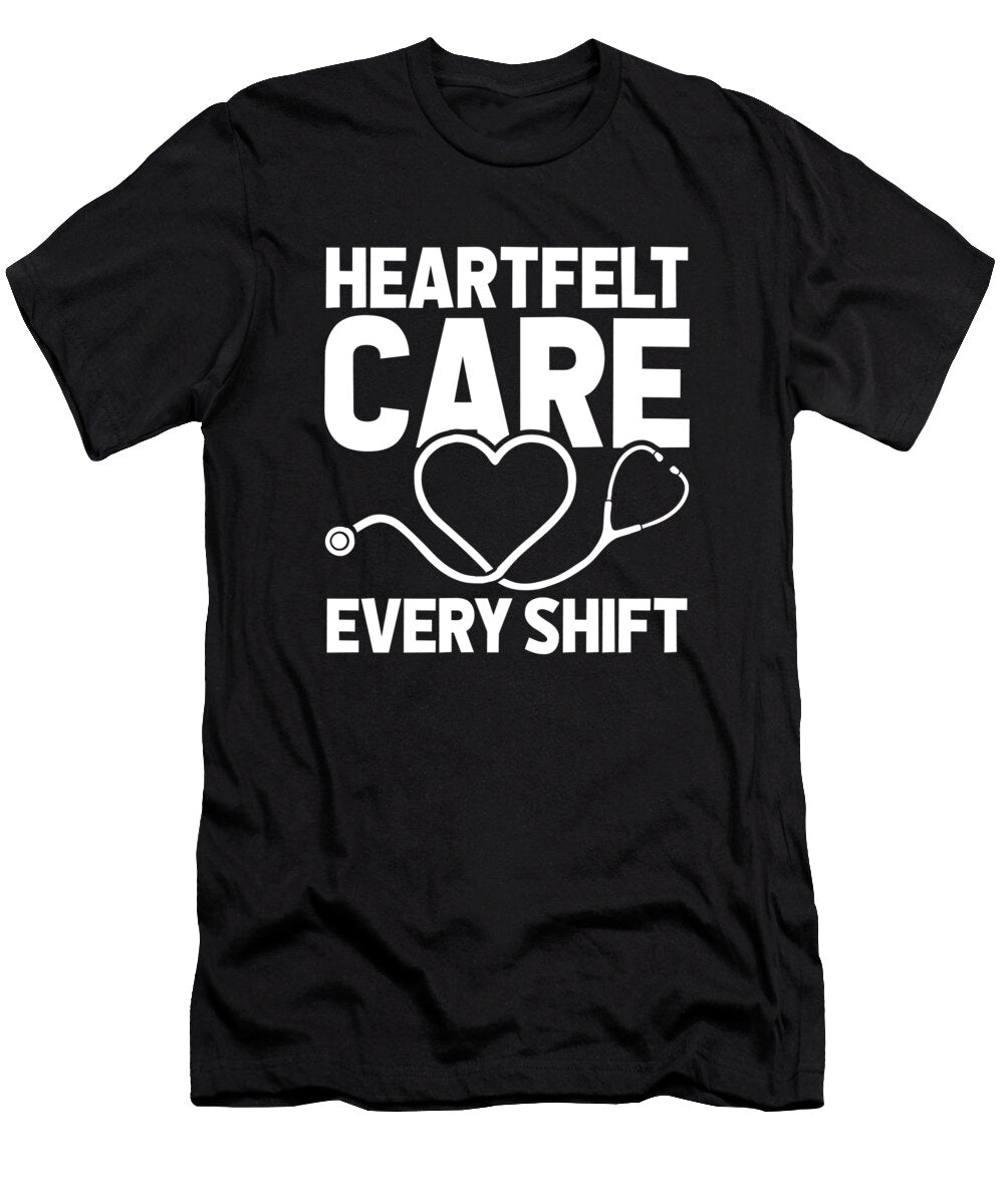 Nurse Caretaker Hospital Nursing Heart Crazy Squirrel T-Shirt