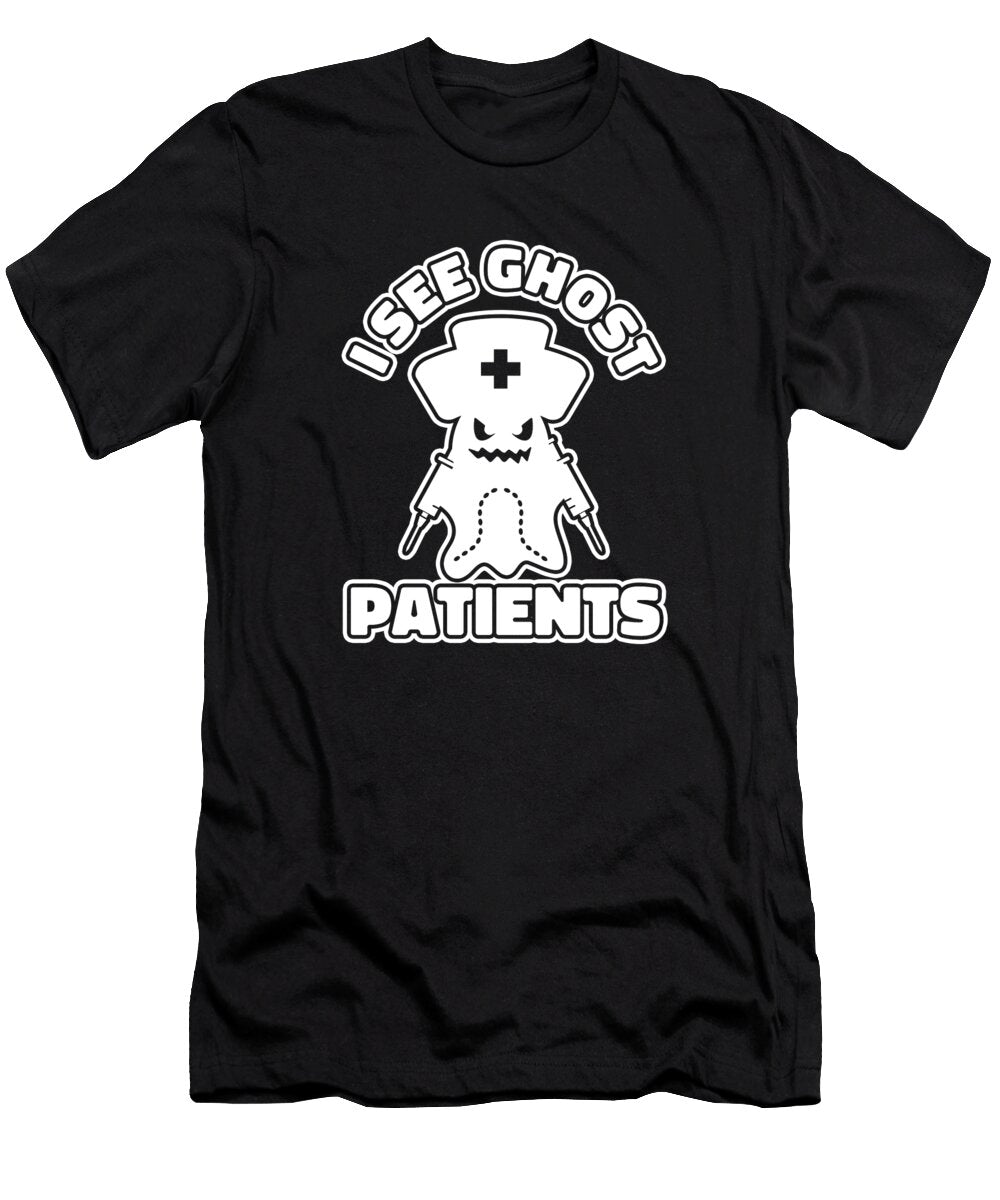 Nurse Ghost Caretaker Hospital Nursing Crazy Squirrel T-Shirt