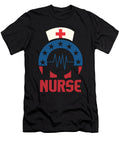 Nurse Heartbeat United States Flag Maximus Designs T-Shirt