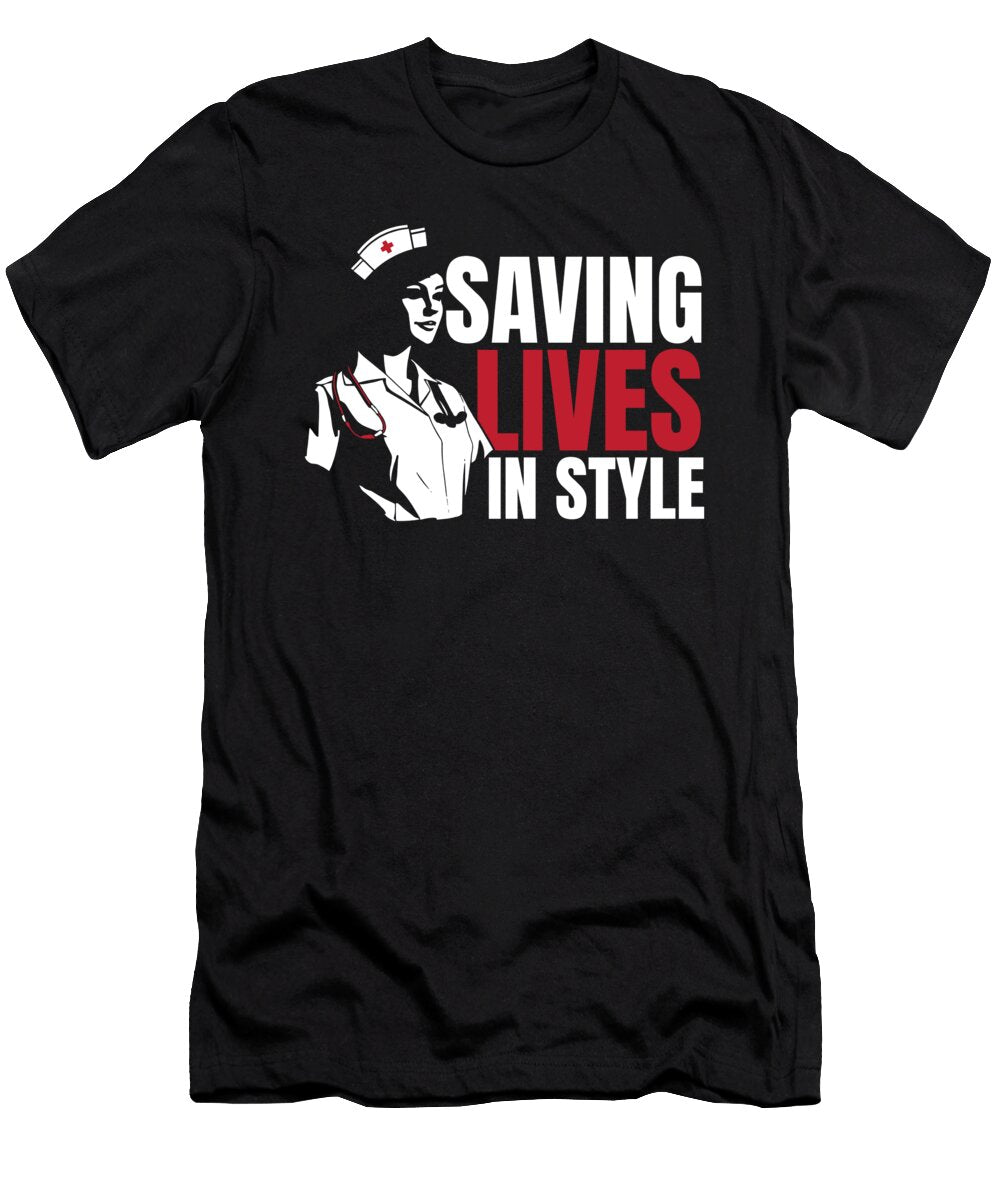 Nursing Caretaker Hospital Nurse Fashion Crazy Squirrel T-Shirt