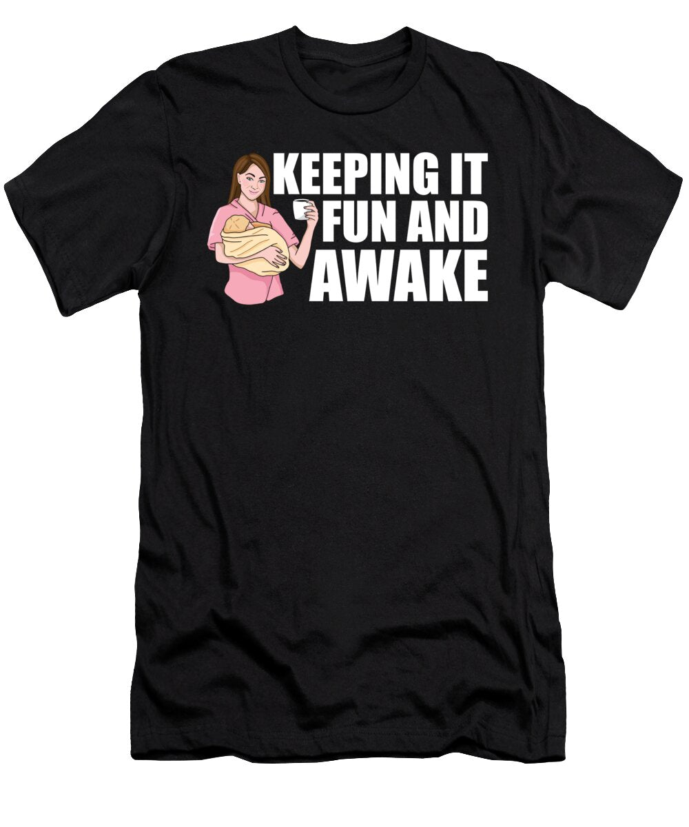 Nursing Coffee Hospital Caretaker Nurse Crazy Squirrel T-Shirt