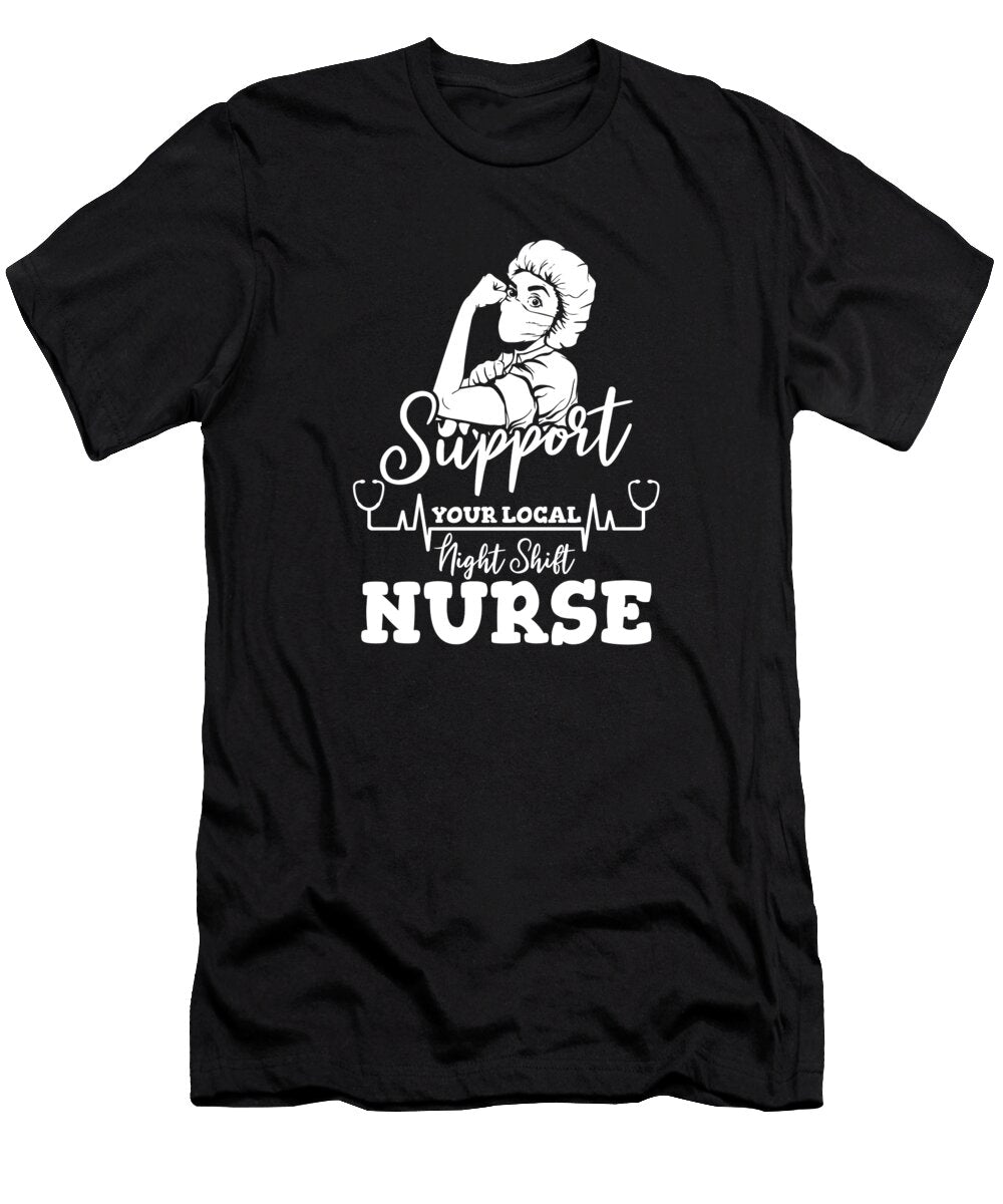 Nursing Heartbeat Caretaker Hospital Nurse Crazy Squirrel T-Shirt
