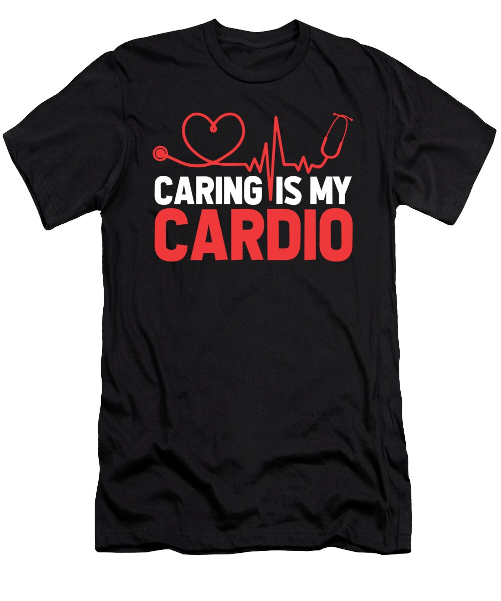 Nursing Hospital Caretaker Nurse Cardio Heart Crazy Squirrel T-Shirt