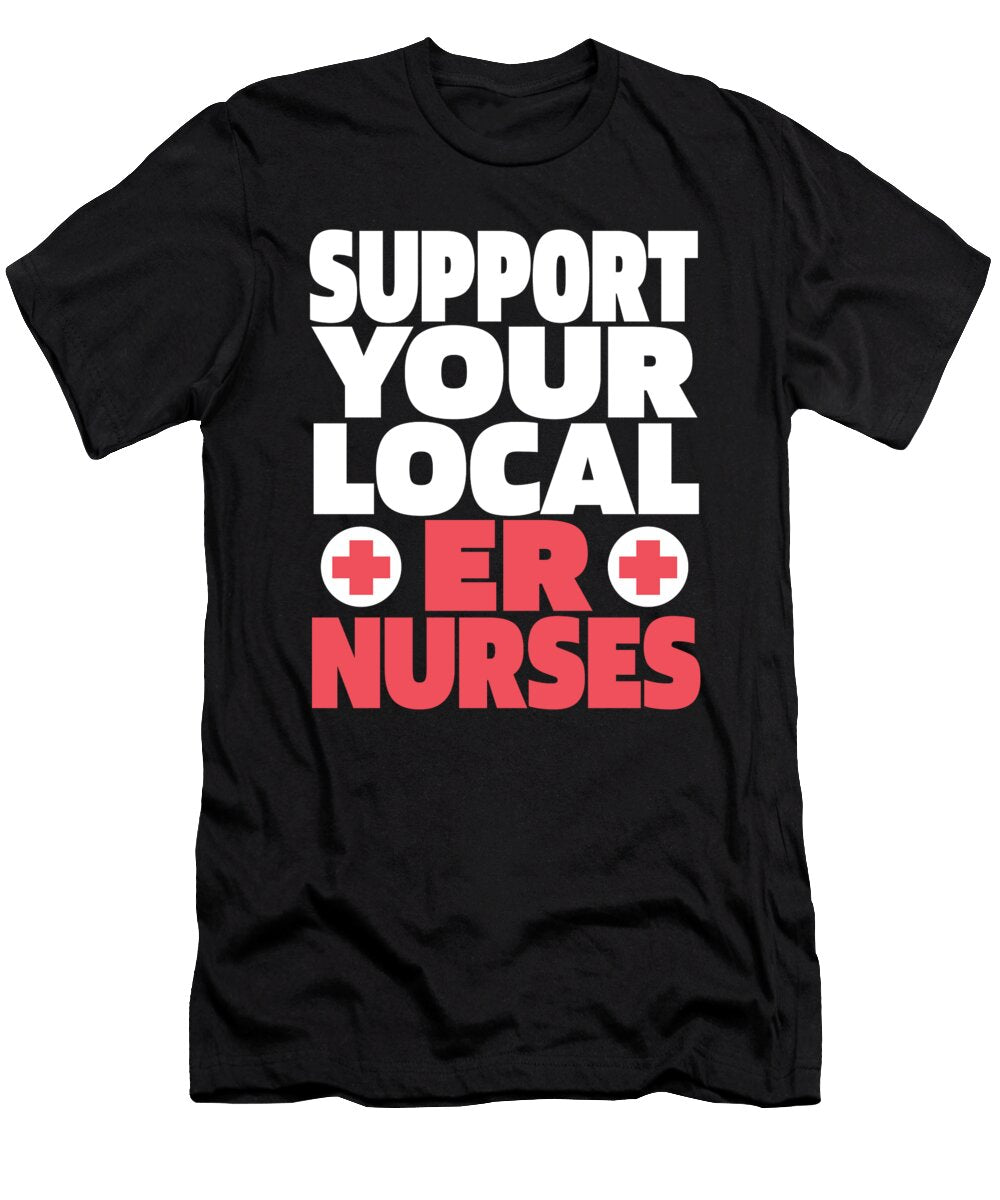 Nursing Humor Caretaker Hospital Emergency Nurse Crazy Squirrel T-Shirt