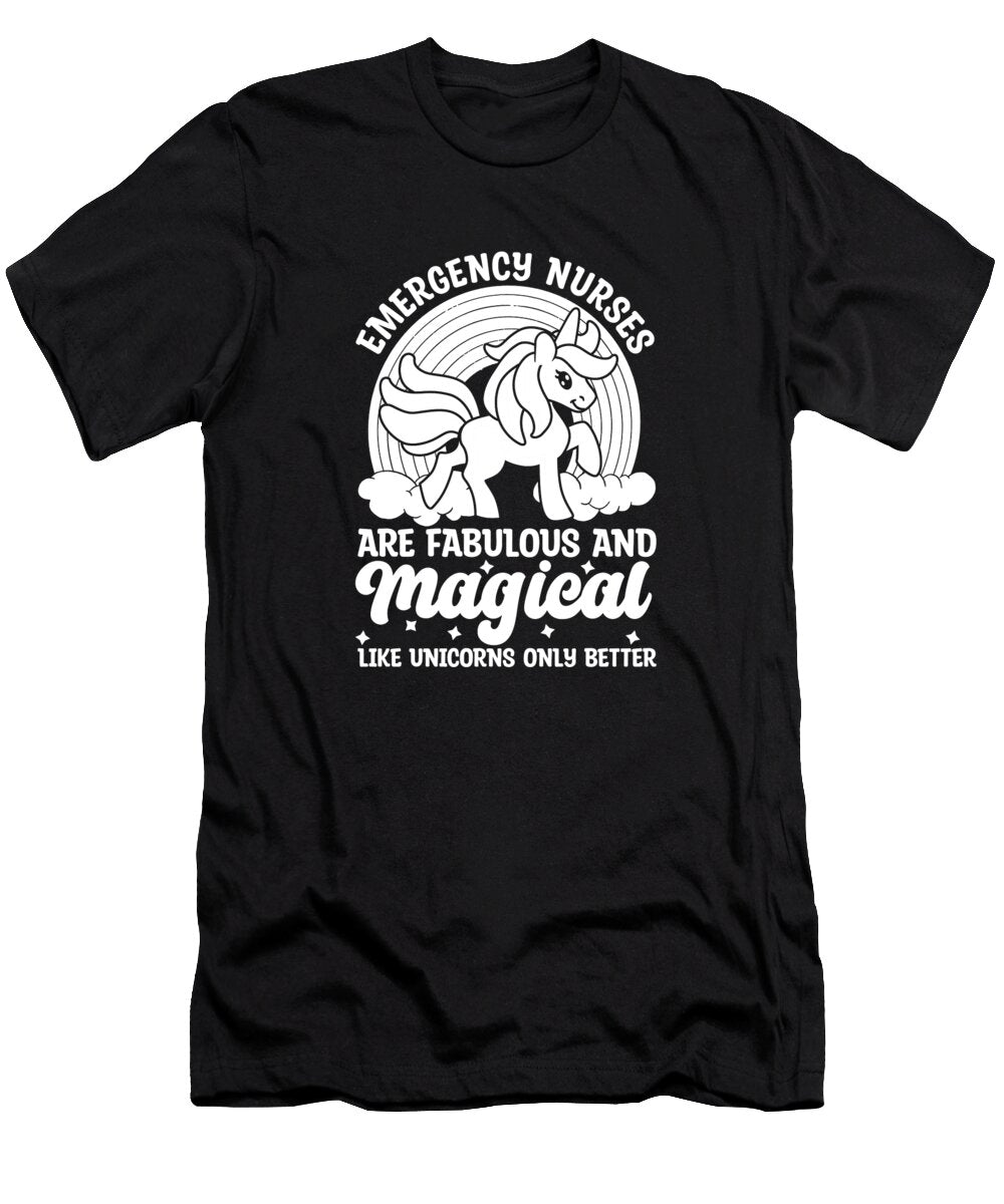 Nursing Unicorn Hospital Caretaker Emergency Nurse Crazy Squirrel T-Shirt