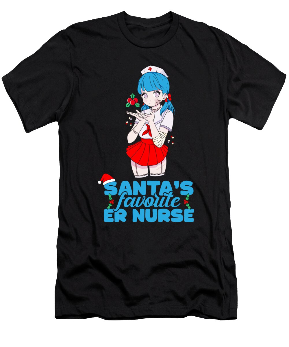 Nursing Xmas Caretaker Hospital Emergency Nurse Crazy Squirrel T-Shirt