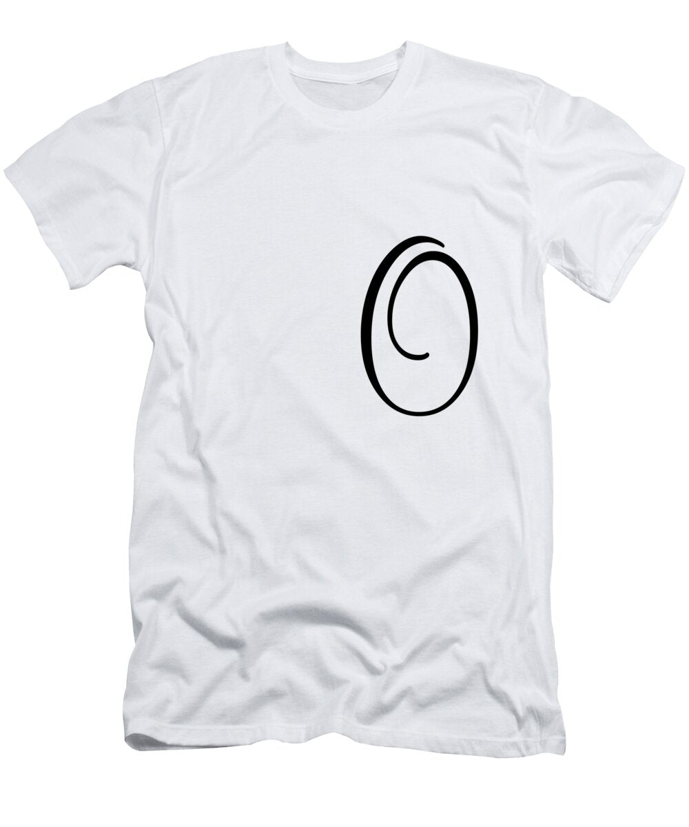 O in Black Simple Script Custom Home Fashions T-Shirt