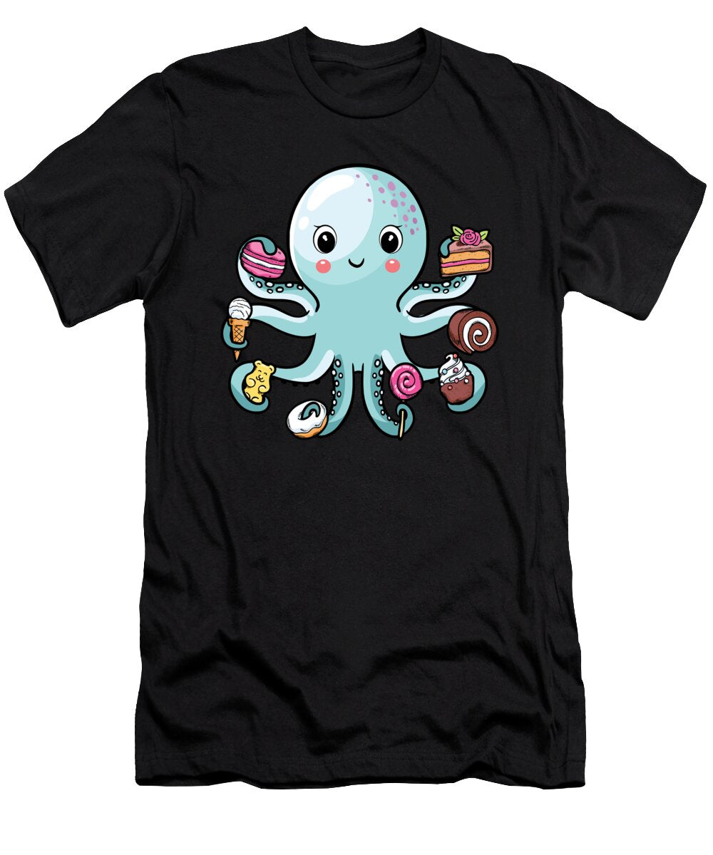 Octopus Cake Squid Moon T-Shirt