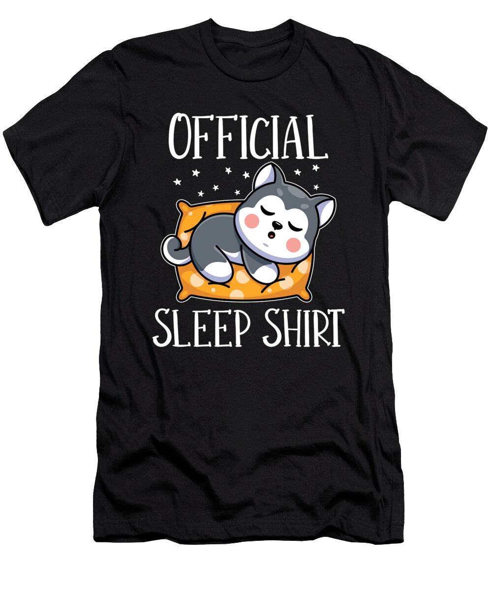 Official Sleep Siberian Husky Dog Puppy Florian Dold Art T-Shirt