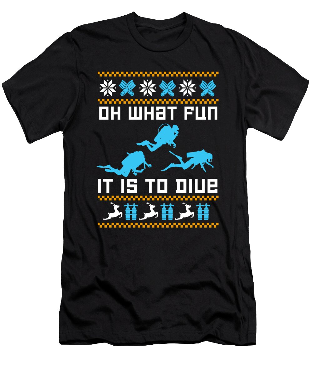 Oh What Fun It Is to Dive Ugly Christmas Sweater Thomas Larch T-Shirt