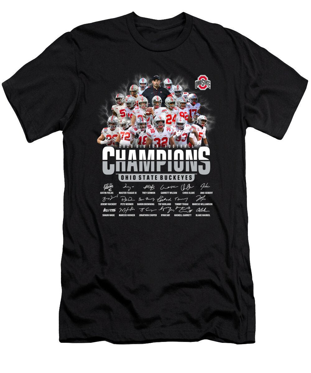 Ohio State Buckeyes 2020 Big Ten Football Champions Signatures Th T-Shirt