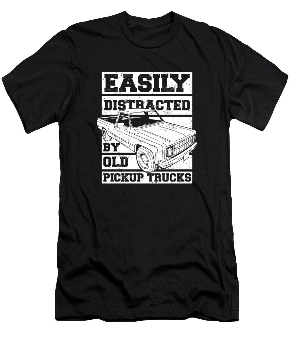 Old Man Trucker Easily Distracted By Old Pickup Trucks Crazy Squirrel T-Shirt