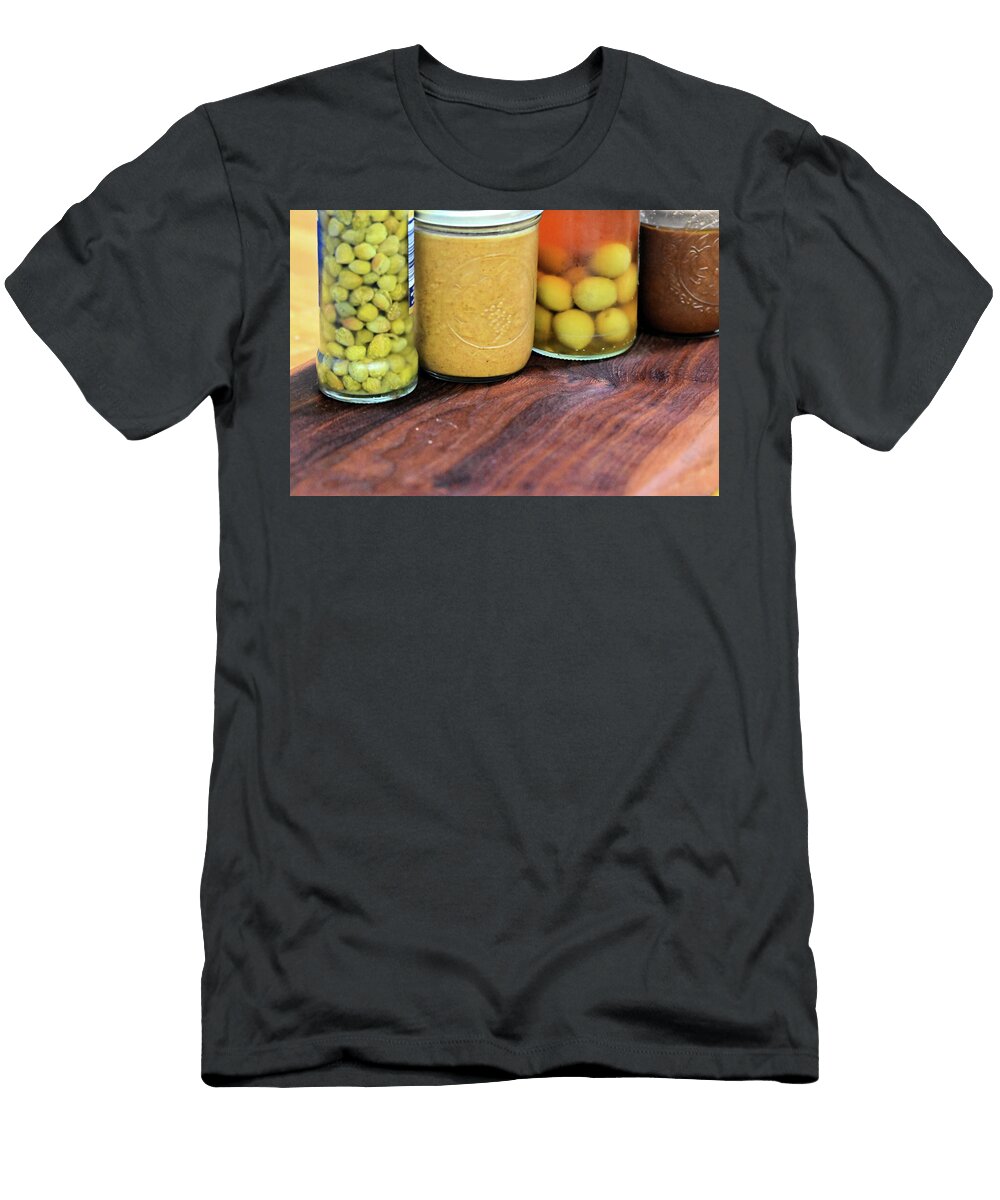 Olives and Other Preserves and Spreads in Jars on Hickory Sheri Fresonke Harper T-Shirt