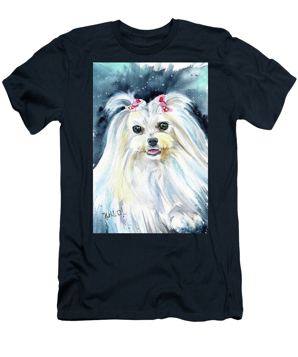 Olivia Maltese Dog Painting Dora Hathazi Mendes T-Shirt