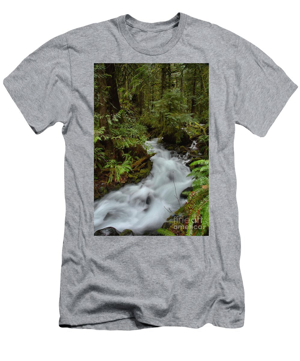 Olympic Rainforest Stream Bend Adam Jewell T-Shirt