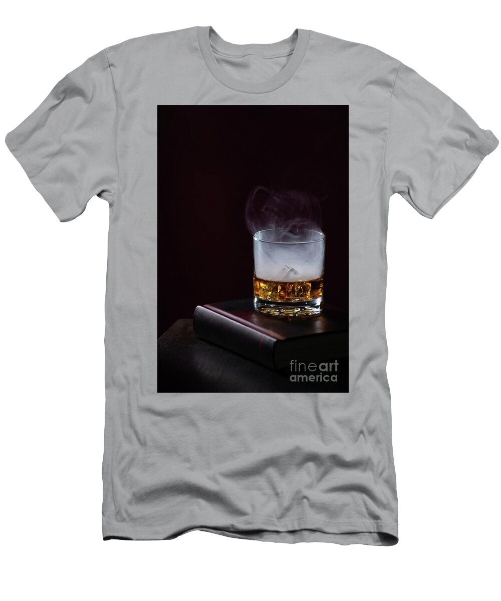 Orange and Peach Liqueur with a White Smoke Effect on a Black Bo Christopher Torres Pedraza T-Shirt