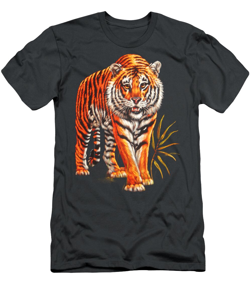 Orange Bengal Tiger Oil on Black Velvet By Artist Jorge Torrones Jorge Terrones T-Shirt