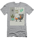 Orange Cat in Gray Stone Wall Donna Mibus T-Shirt