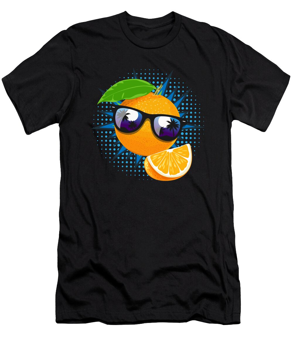 Orange Sunglasses Juice Fruit Moon T-Shirt