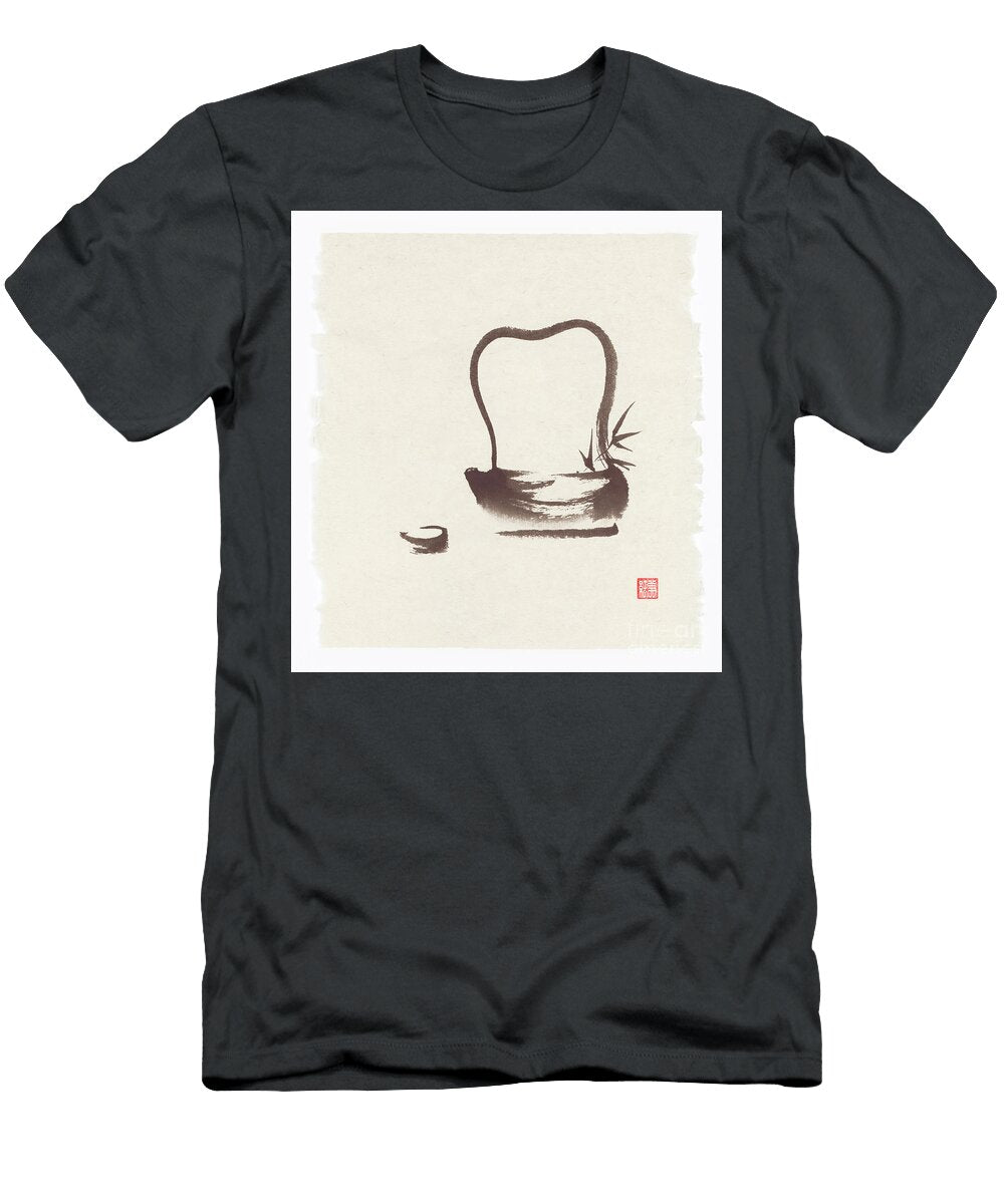 Oriental Zen Fine Art Painting of Antique Japanese Teapot with a Awen Fine Art Prints T-Shirt