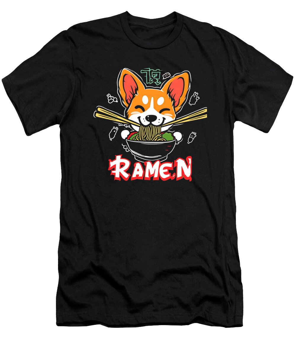 Otaku Anime Kawaii I Love Ramen Noodles Corgi Zyneu Gangd T-Shirt