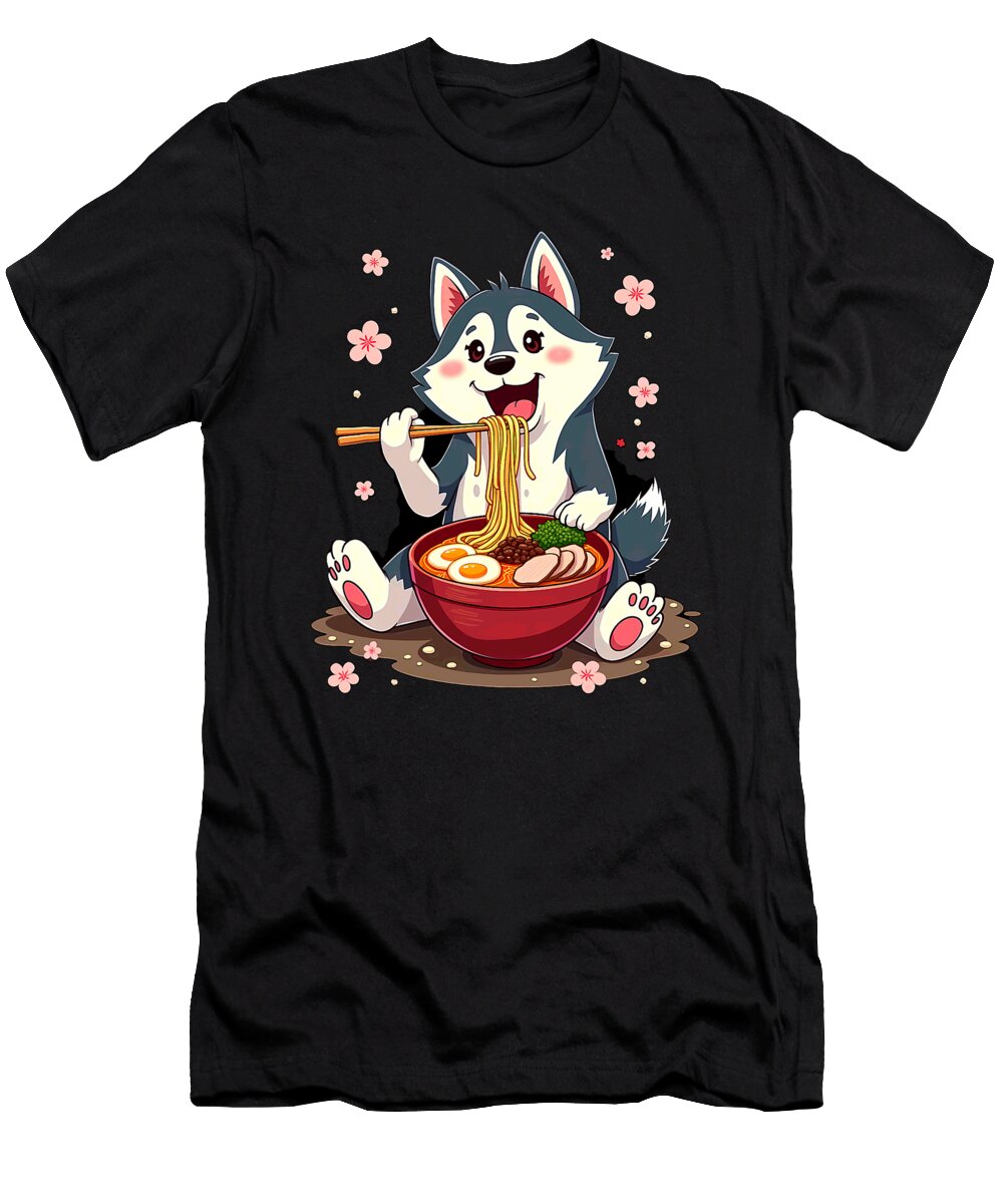Otaku Husky Dog Ramen Noodles Zyneu Gangd T-Shirt