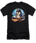 Outdoors Alaskan Malamute Dog Reading Book Funny Natalie Lidford T-Shirt
