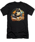 Outdoors Alaskan Malamute Dog Reading Book Natalie Lidford T-Shirt