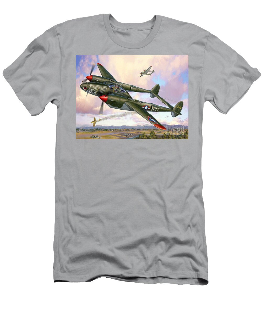P 38f Lightning Sicilian Summer Stu Shepherd T-Shirt