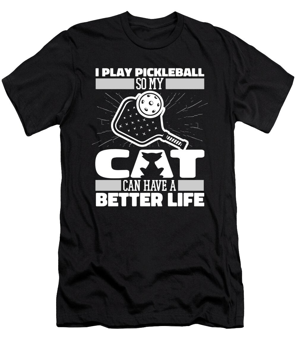 Paddle Cat Sport Pickle Ball Pickleball Crazy Squirrel T-Shirt