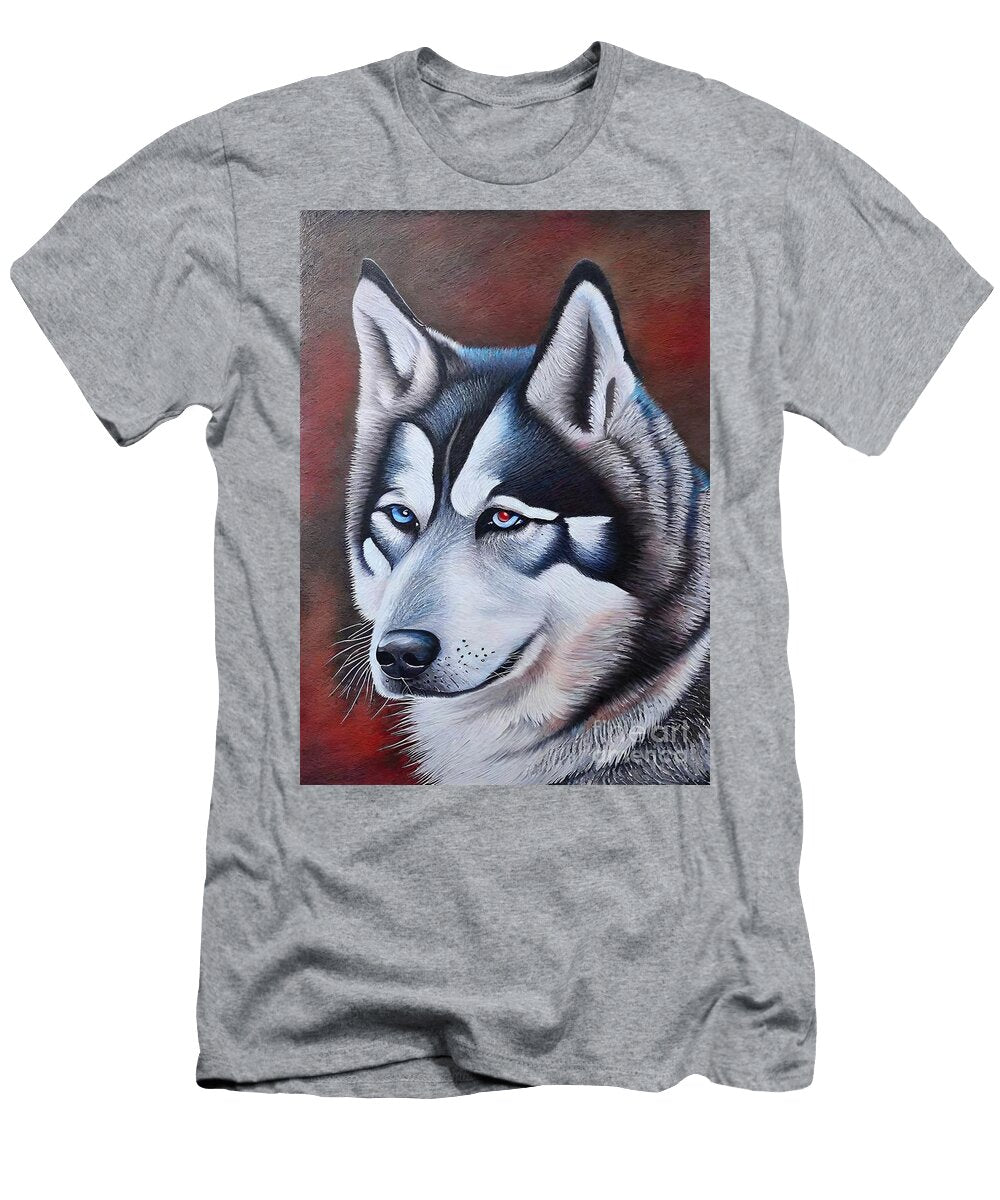 Painting Husky Animal Portrait Illustration Art B N Akkash T-Shirt