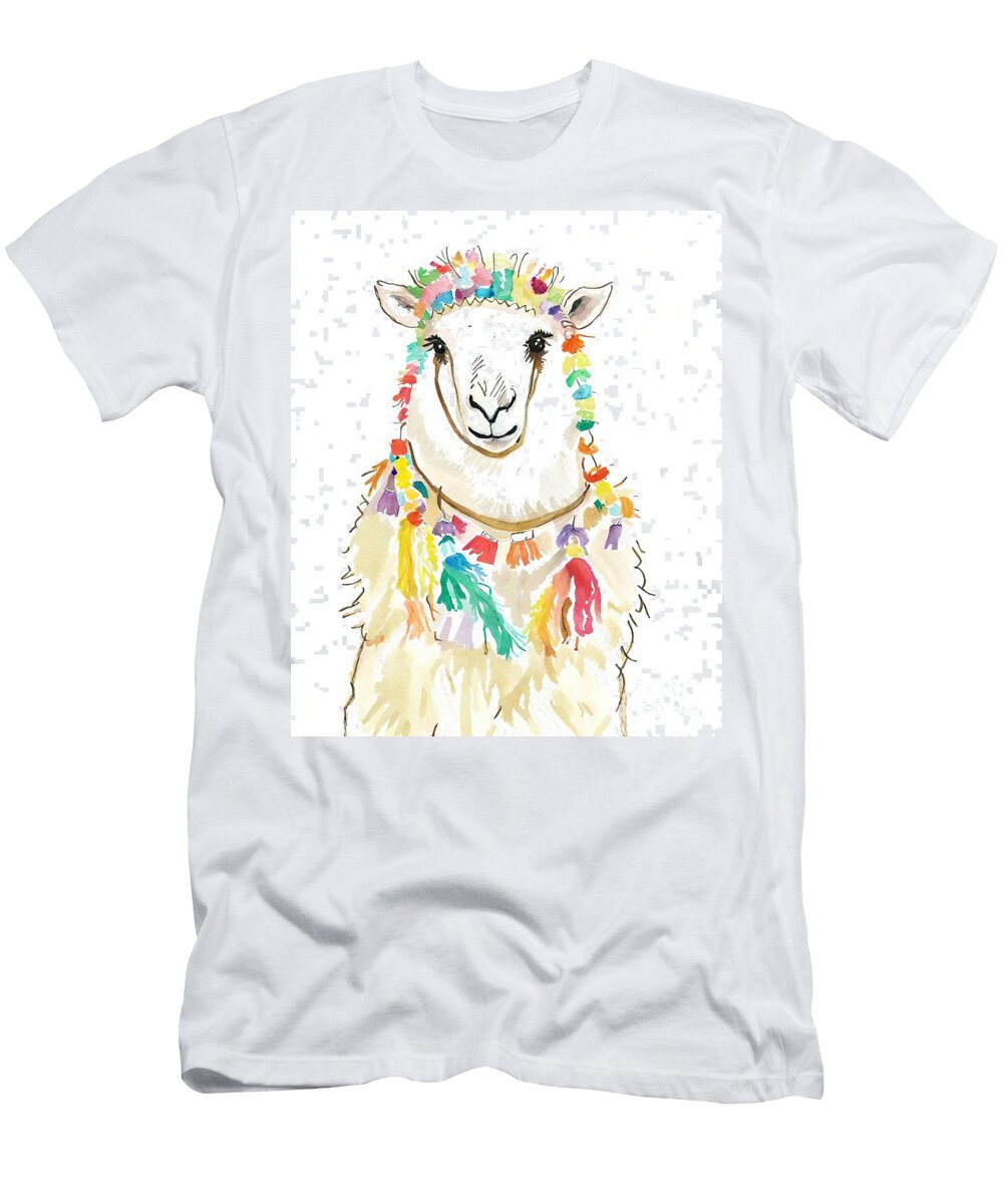 Painting Llama Watercolor Painting Print Art Illu N Akkash T-Shirt