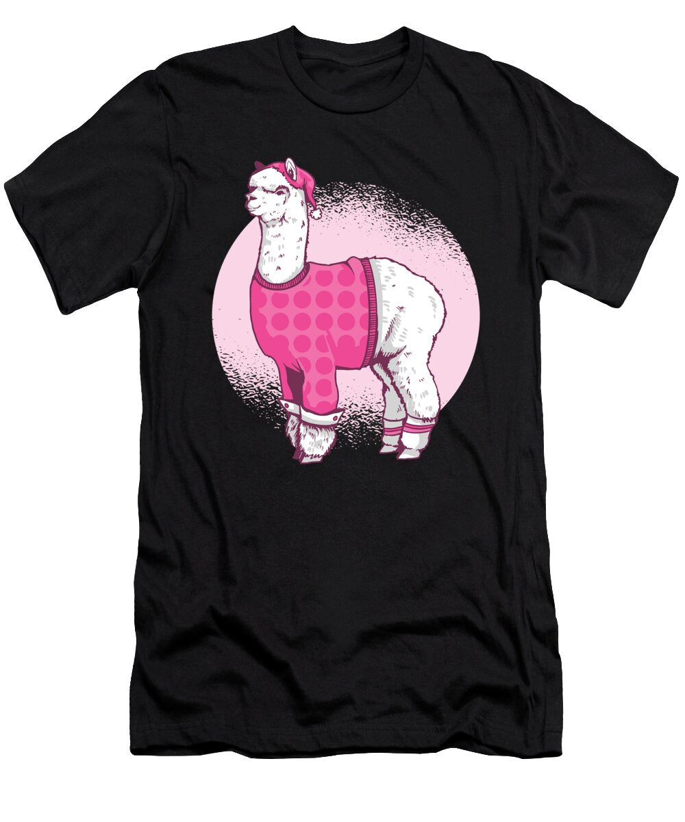 Pajma Llama Funny Llama in Pink Pajama Designed By Vexels T-Shirt