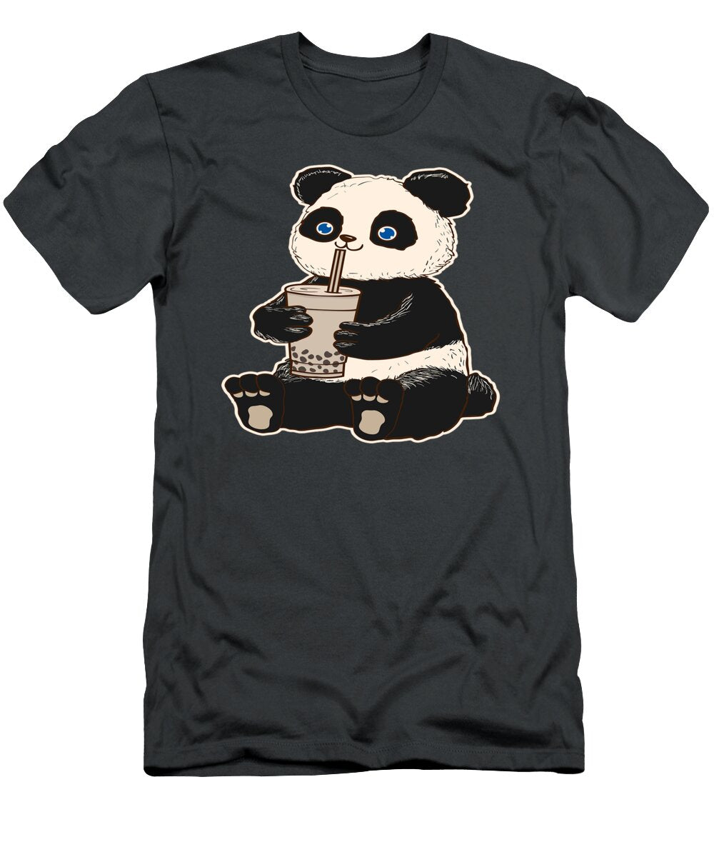 Panda Bear Bubble Tea Boba Animal Drink Giant Jip Charlei T-Shirt