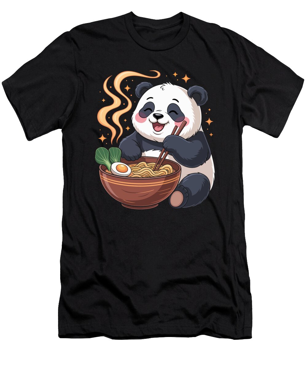 Panda Enjoying a Bowl of Ramen Joanna Redesiuk T-Shirt