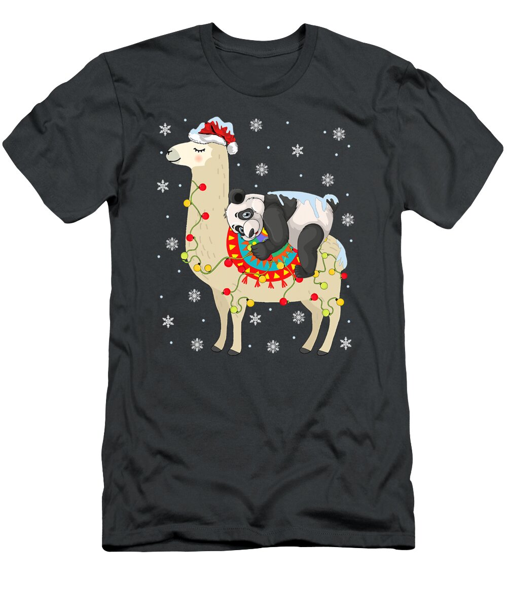 Panda Lover Xmas Santa Hat Panda Auden Anglo T-Shirt