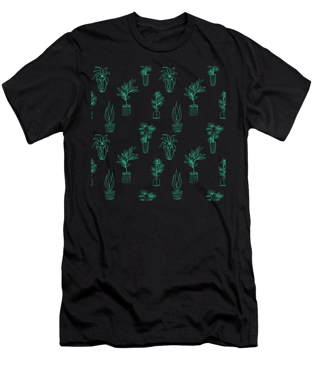 Pants in Pots White Gray with Foliage Cindy Edwards T-Shirt