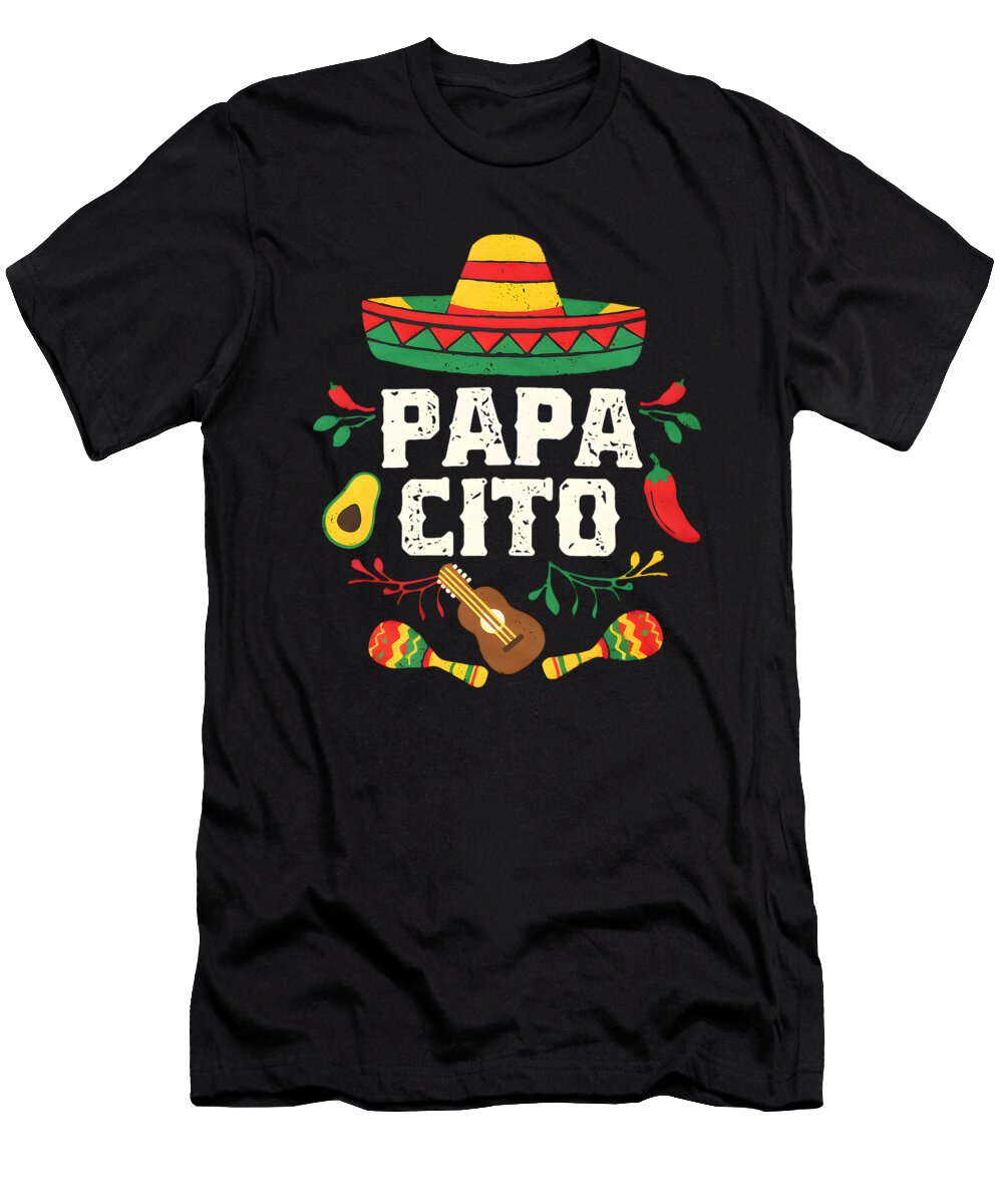 Papacito Family Cinco De Mayo Matchin Couple Dad Sophie Eleanor T-Shirt