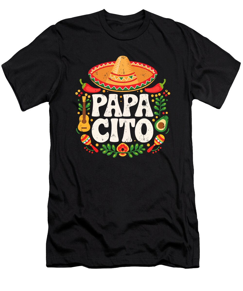 Papacito Funny Mexican Dad Men Cinco De Sophie Eleanor T-Shirt