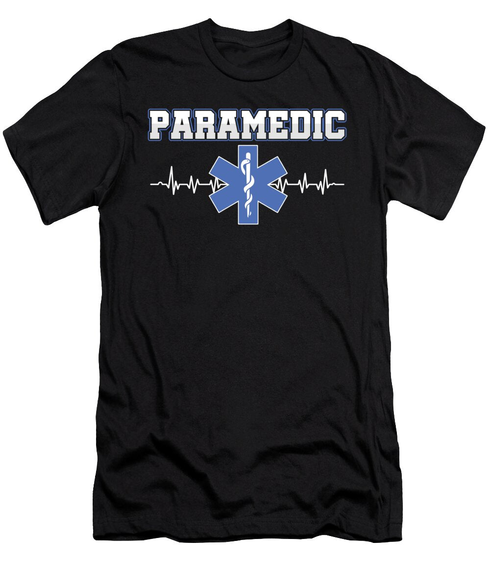 Paramedic Caduceus Heartbeat Emt Ems Doctor Nurse Gift Thomas Larch T-Shirt