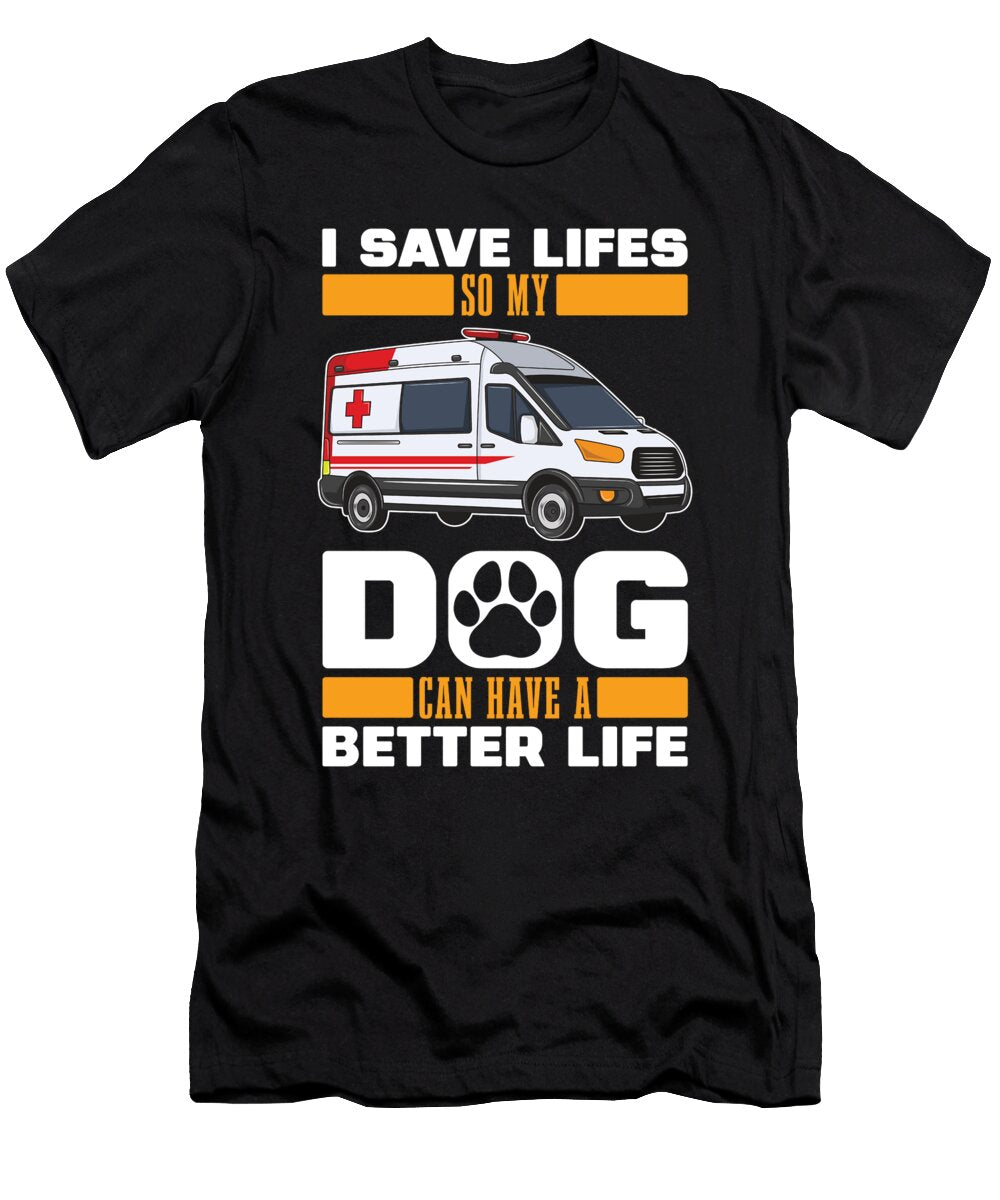 Paramedic Dog Medic First Responder Emt Crazy Squirrel T-Shirt