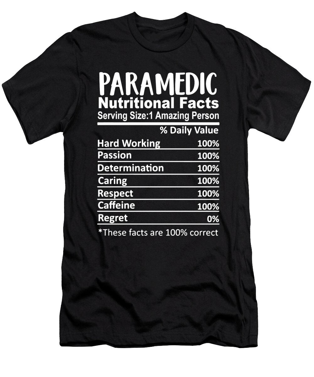 Paramedic Nutrition Facts Funny Jensen Cena T-Shirt