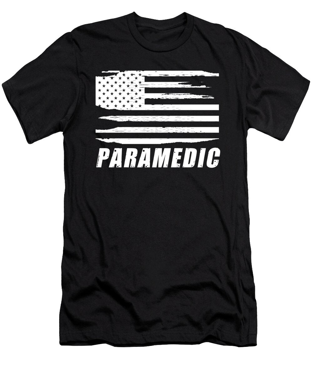 Paramedic USA Flag Emt Ems Doctor Medicine Ambulance Nurse Gift Thomas Larch T-Shirt